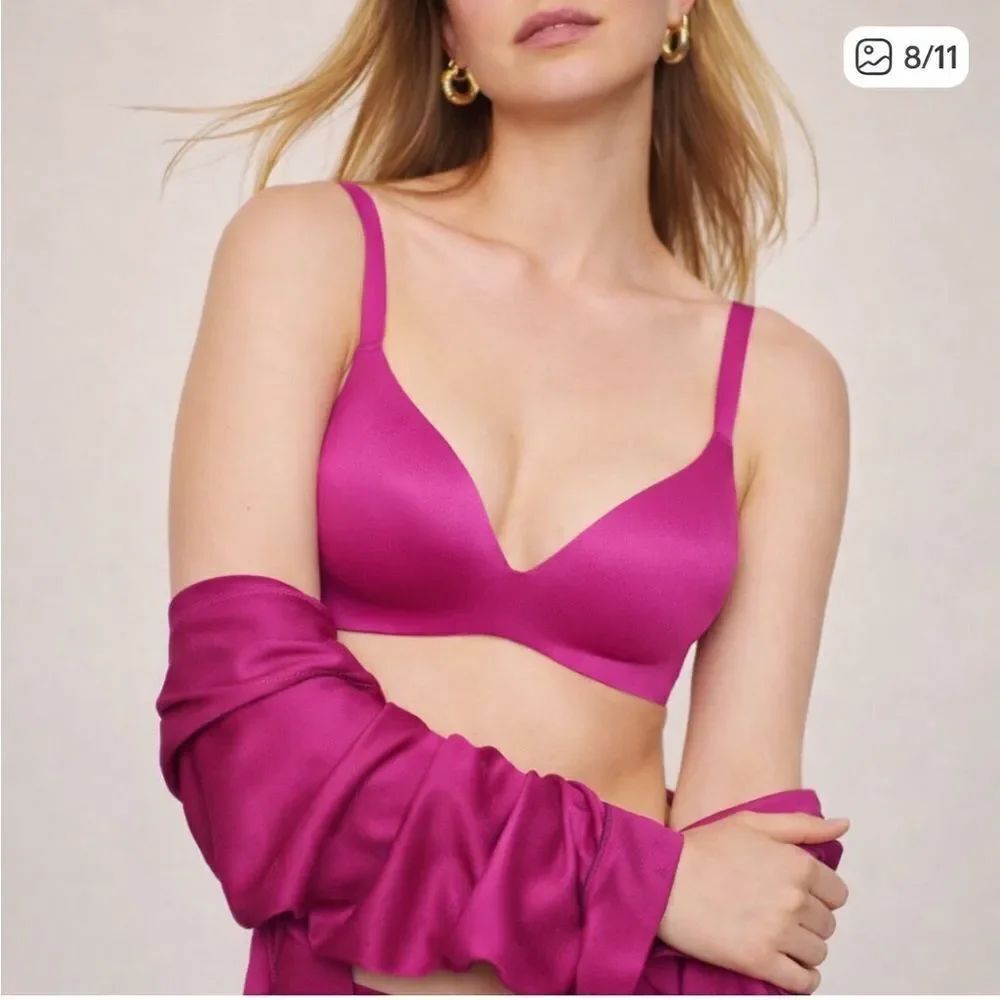 NWOT Hot Pink Fuchsia Victoria's Secret Lined Demi Bra 36D